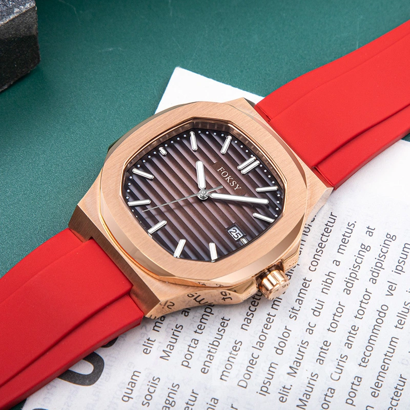 Nautilus-Style Watch Wholesalers Men Stainless Steel/Rubber Business Casual Watch 197-7-1001 1