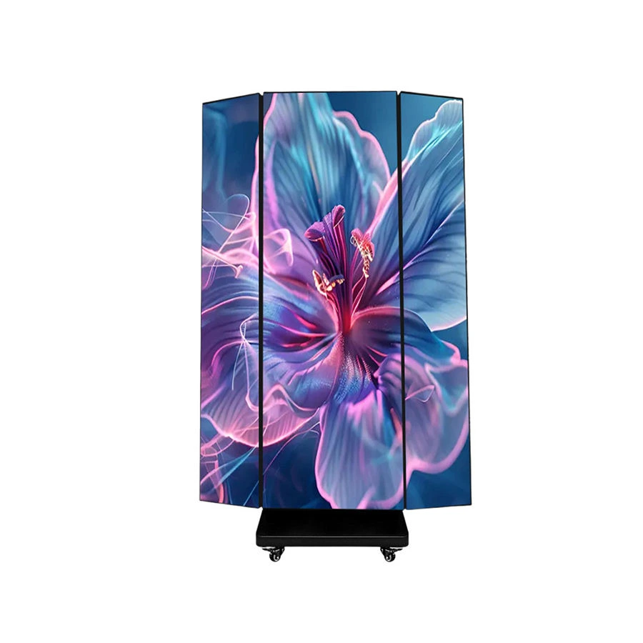 LED Frame Poster Display Screen P2 High Brightness Portable Indoor Folding Tri-Fold 1