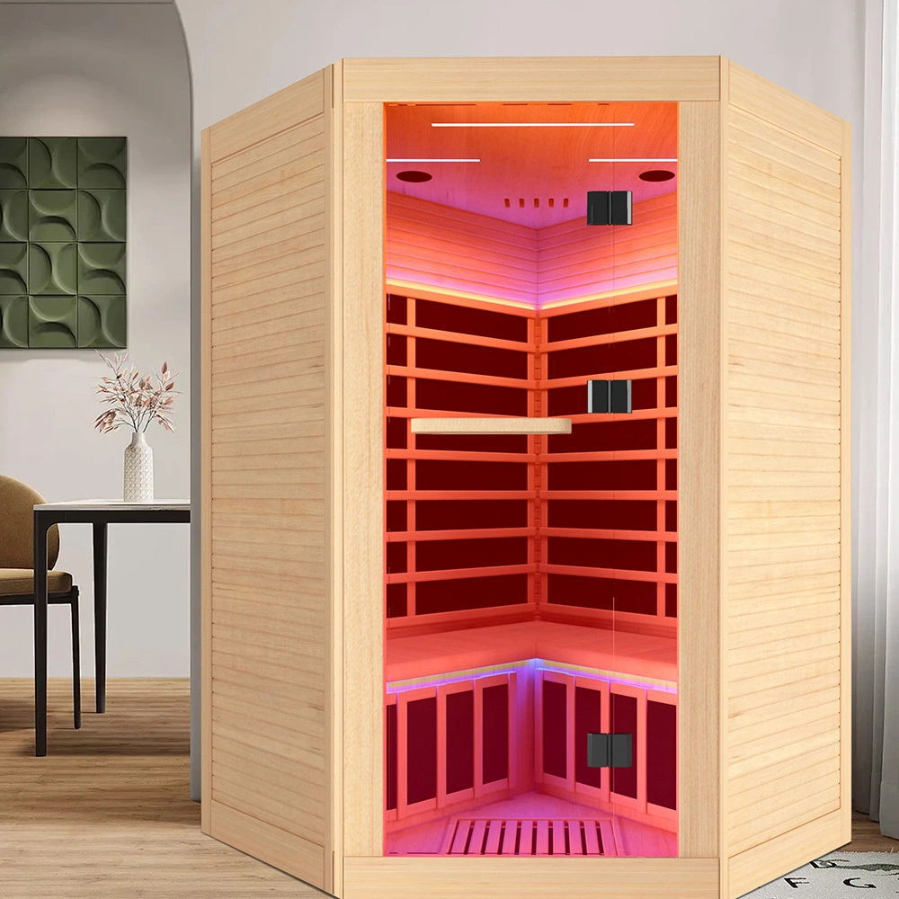 Canadian Hemlock Pentagonal Double Sauna Room 1