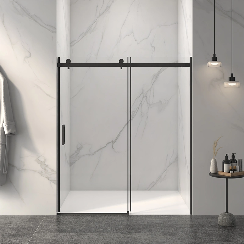 56-60W x 72H Frameless Sliding Shower Door With 8mm Tempered Clear Glass for Bathroom Hotel 1