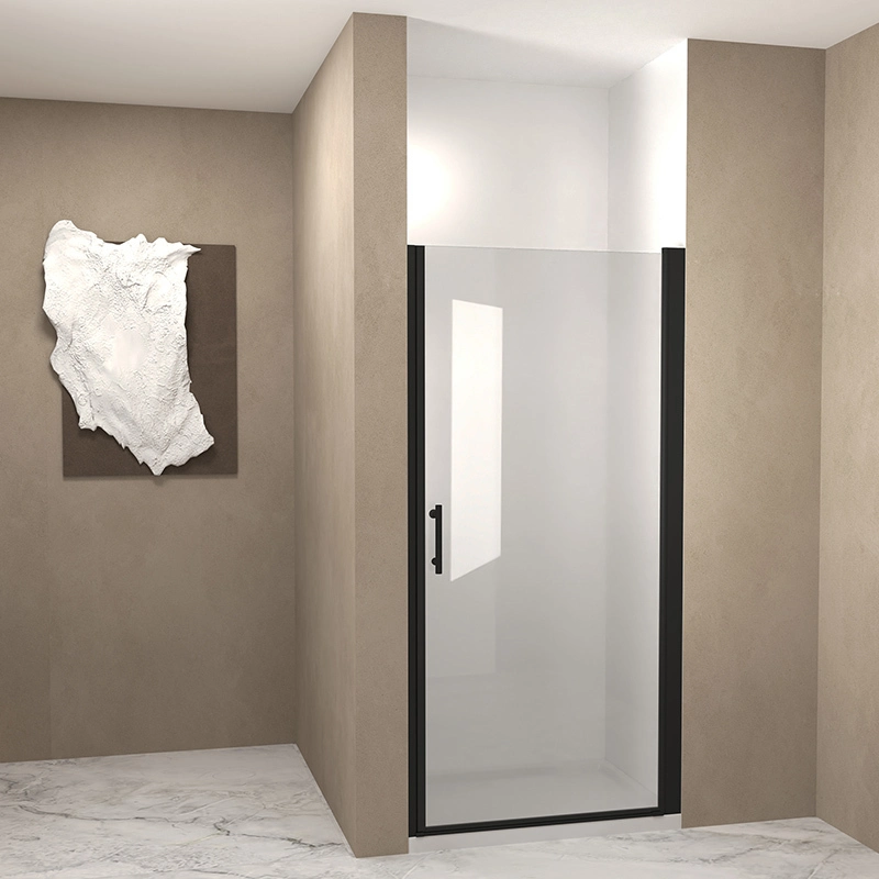 28x 72 Pivot Shower Door With Tempered Glass Explosion Proof Film and Aluminum Frame for Bathroom Hotel 1