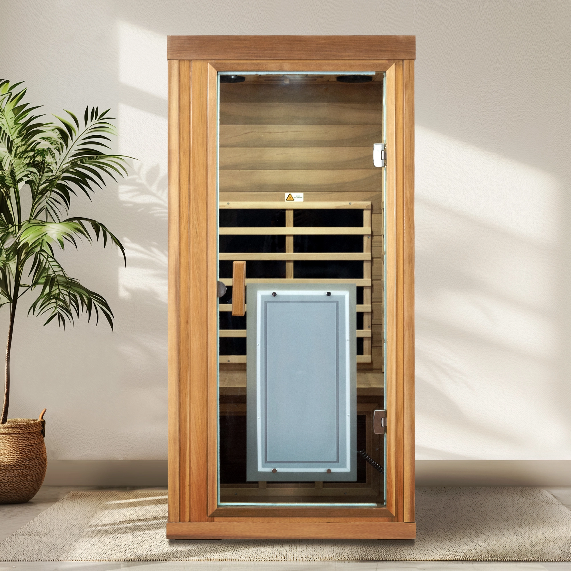 One person Far infrared red cedar standard indoor sauna room 1
