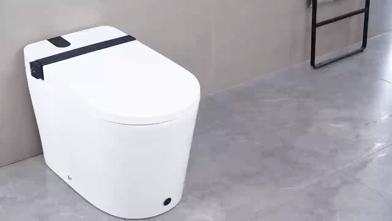 Smart Toilet with Bidet Seat Built-in,Auto Open/Close Seat, Foot Sensor, LED Display,Night Light 1