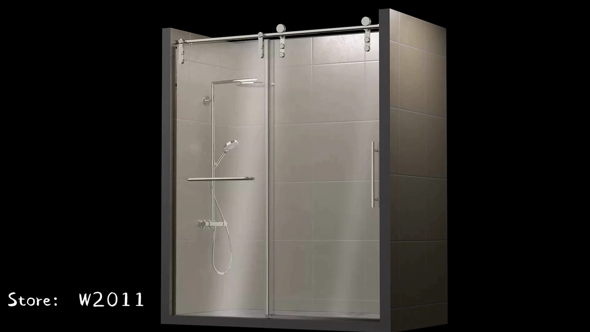 56-60W x 70H Frameless Shower Door, Sliding Shower Door, Premium 5/16(8mm) Thick Tempered Glass Shower Enclosure with Towel Bar 1