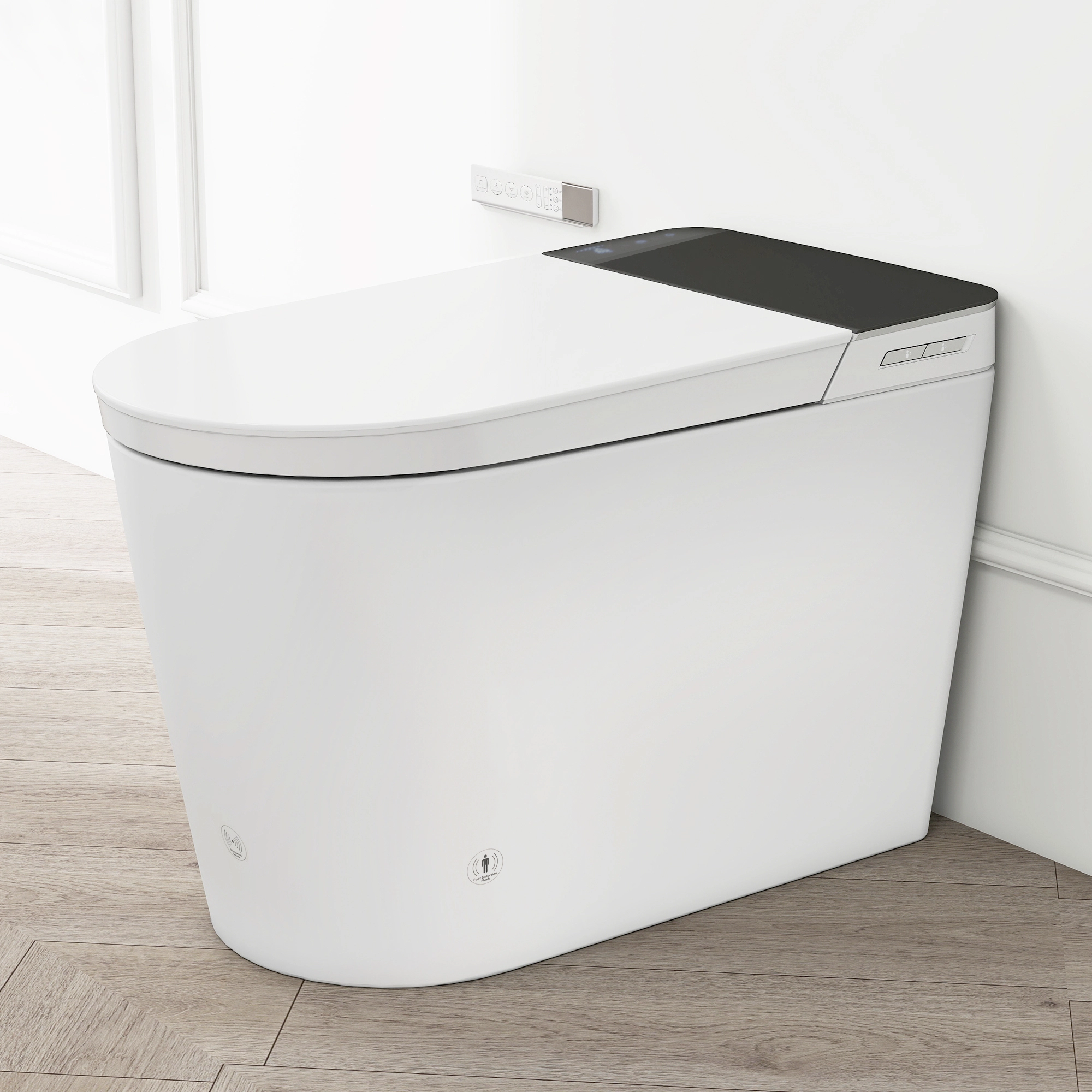 Tankless Smart Toilet with Bidet Built In, Auto Open & Close, Wider Bidet with Heated Seat, 1