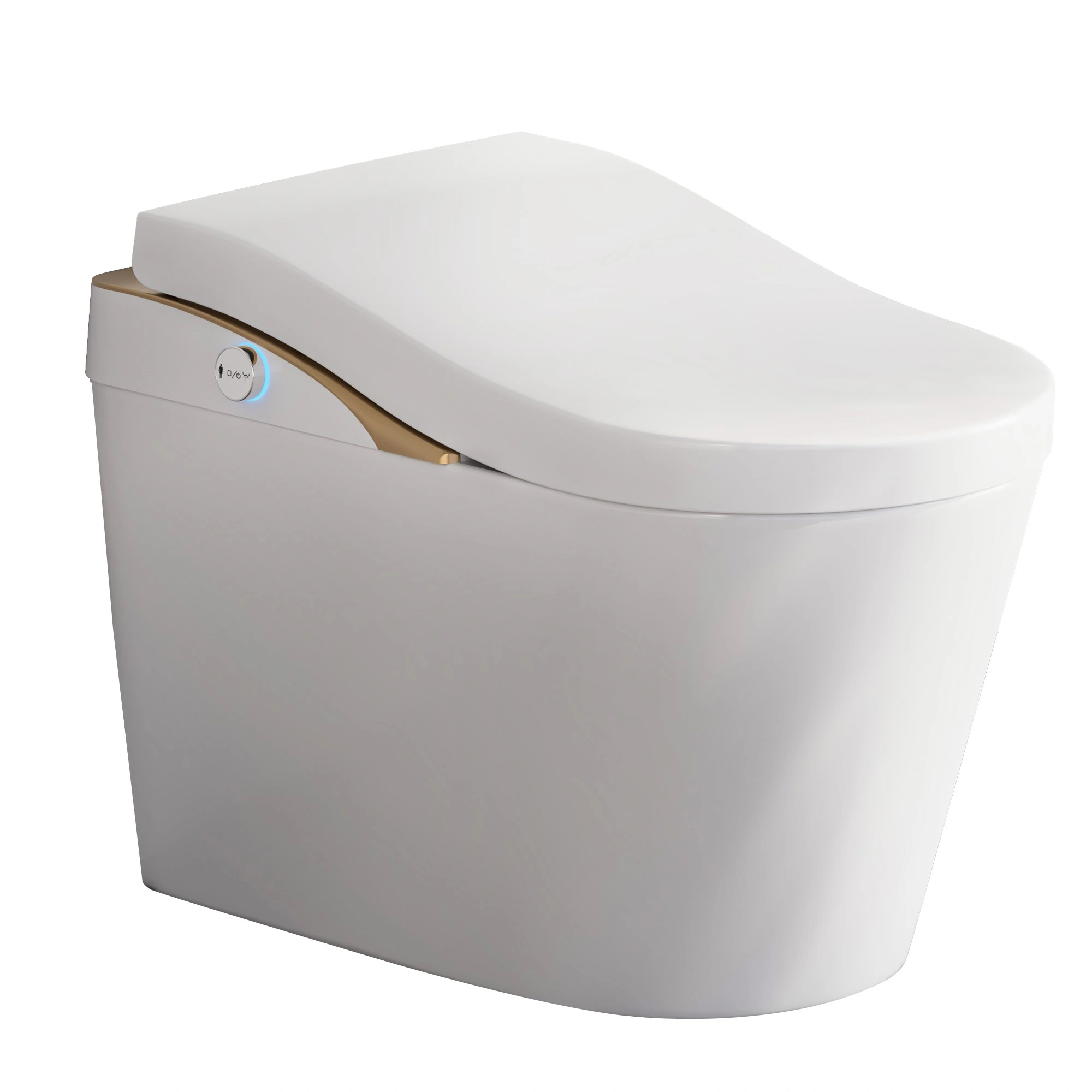 Modern Smart Toilet With Bidet, Auto Flush, Auto Open/Close,Heated Seat, Warm Water and Dry, Foam Shield Function White 1