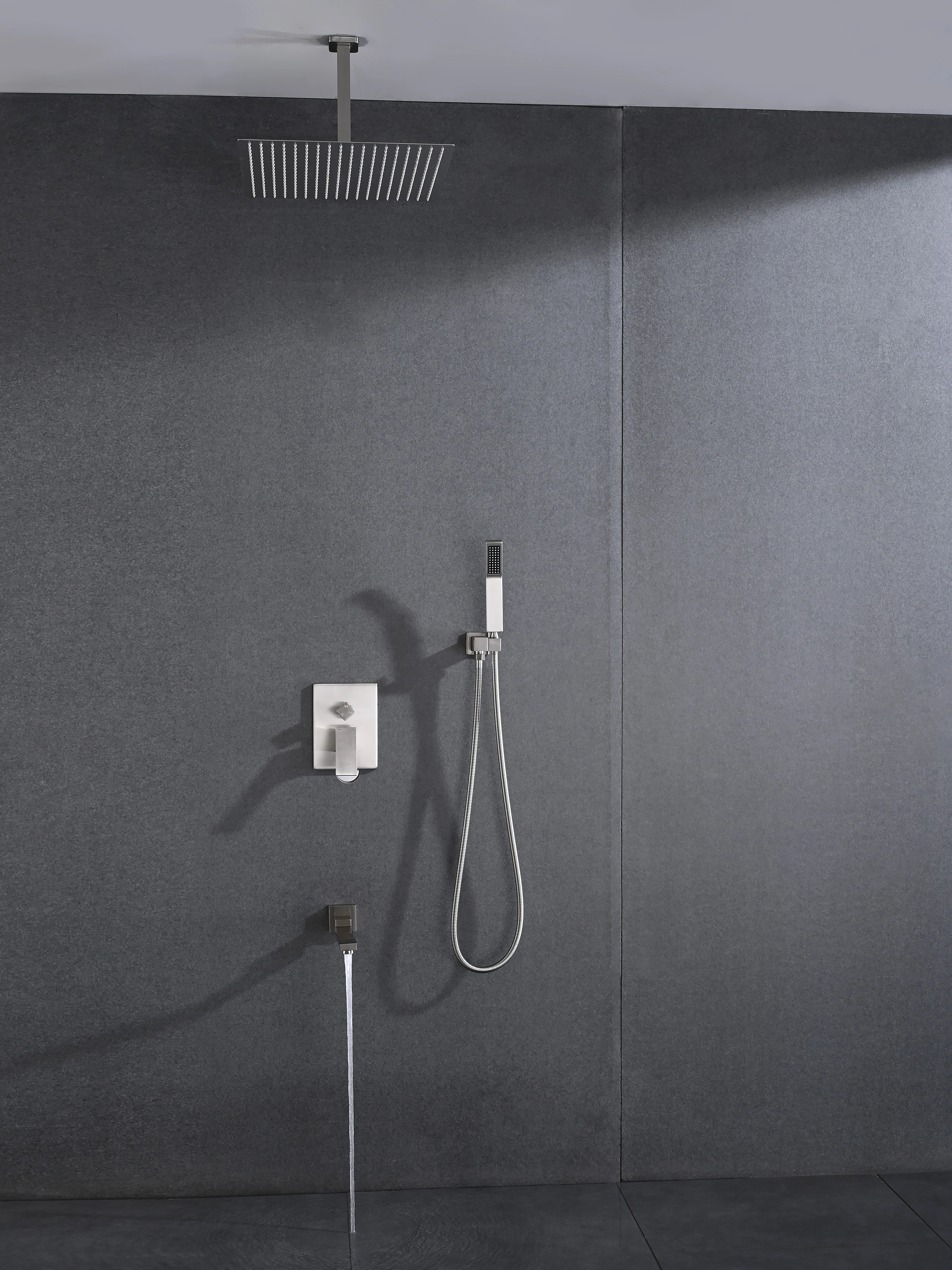 طقم نظام دش مثبت على السقف برأس دش مقاس 16 بوصة مع دش يدوي 1