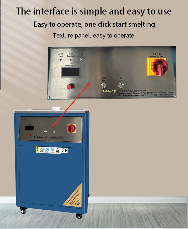 Hasung - Macchina per fusione a induzione di platino da 2 kg a 8 kg per la fusione di oro, argento, platino e palladio 13