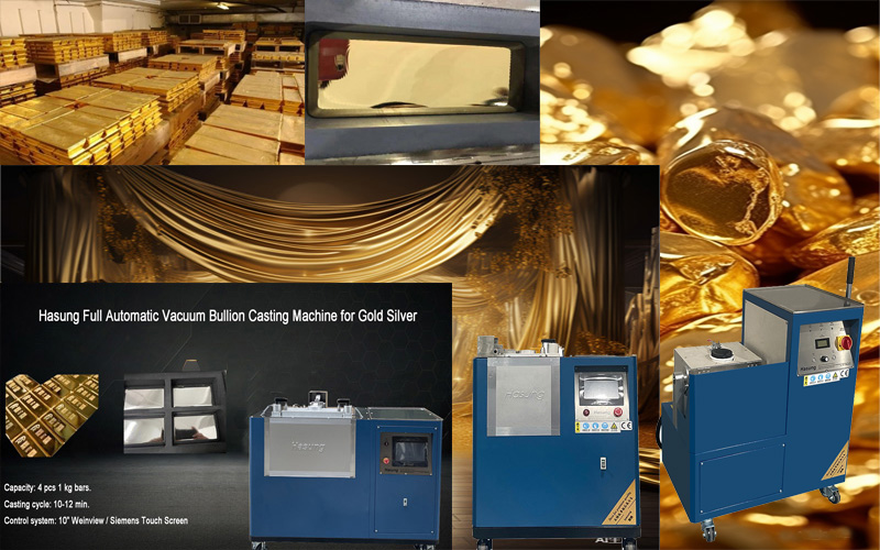 ¿Cómo se presentan las máquinas de fundición y colada de metales preciosos de Hasung en la industria de refinería de oro? 1