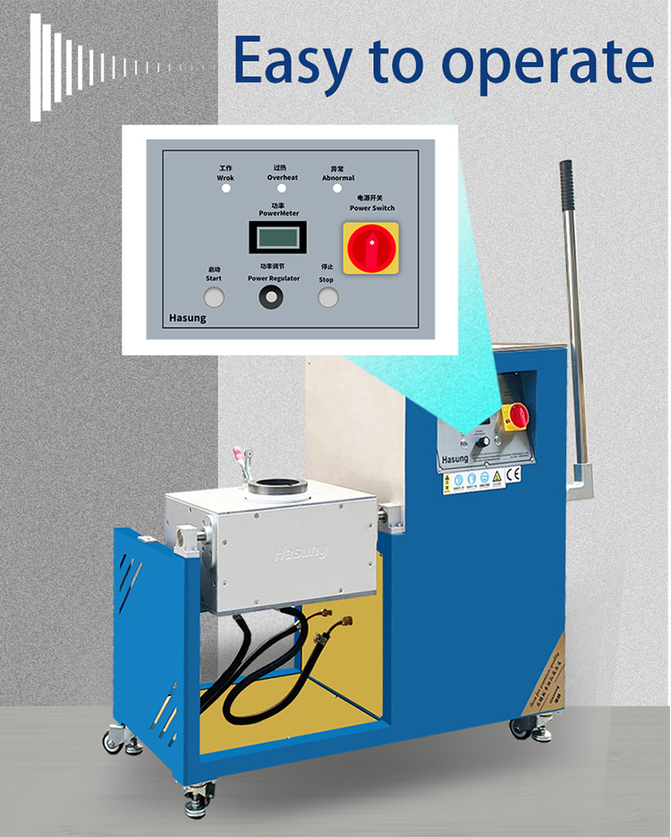 Hasung - Induction Melting Furnace 50kg 100kg 150kg 200kg 250kg Bakeng sa Koporo/Aluminium/Steel/Iron 8