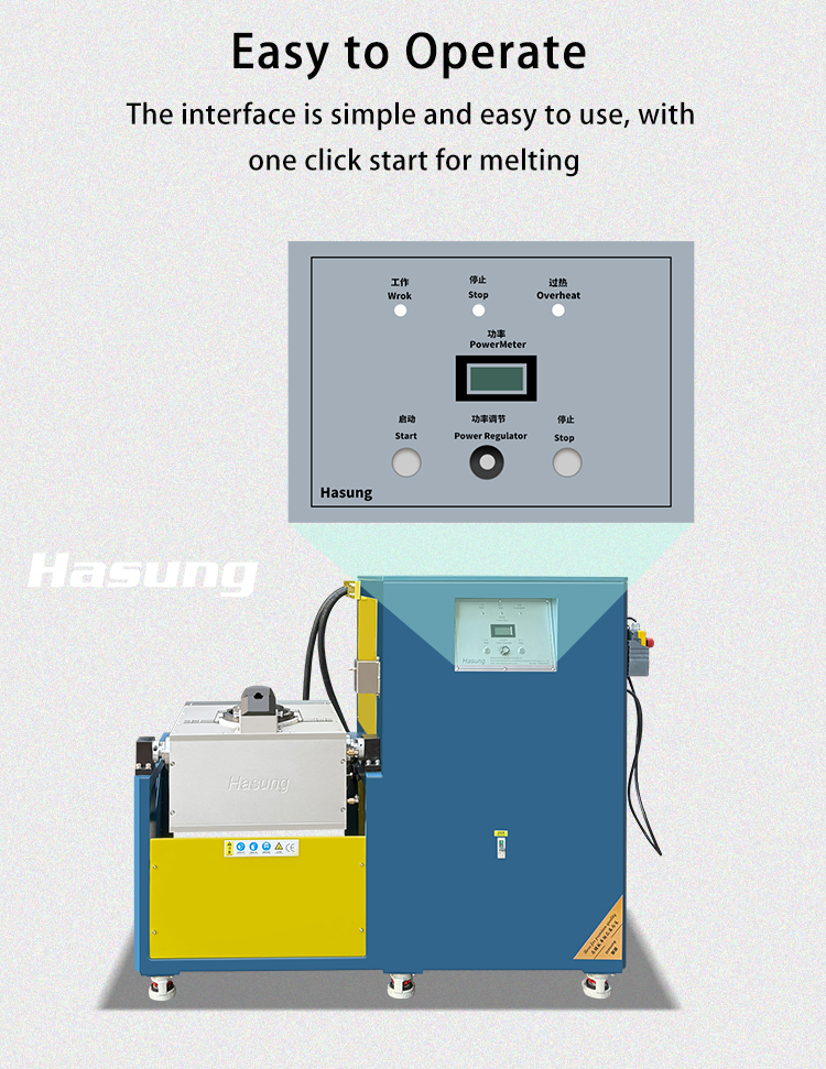 Hasung - Forno di fusione automatico con 100 kg per oro, argento e rame 13