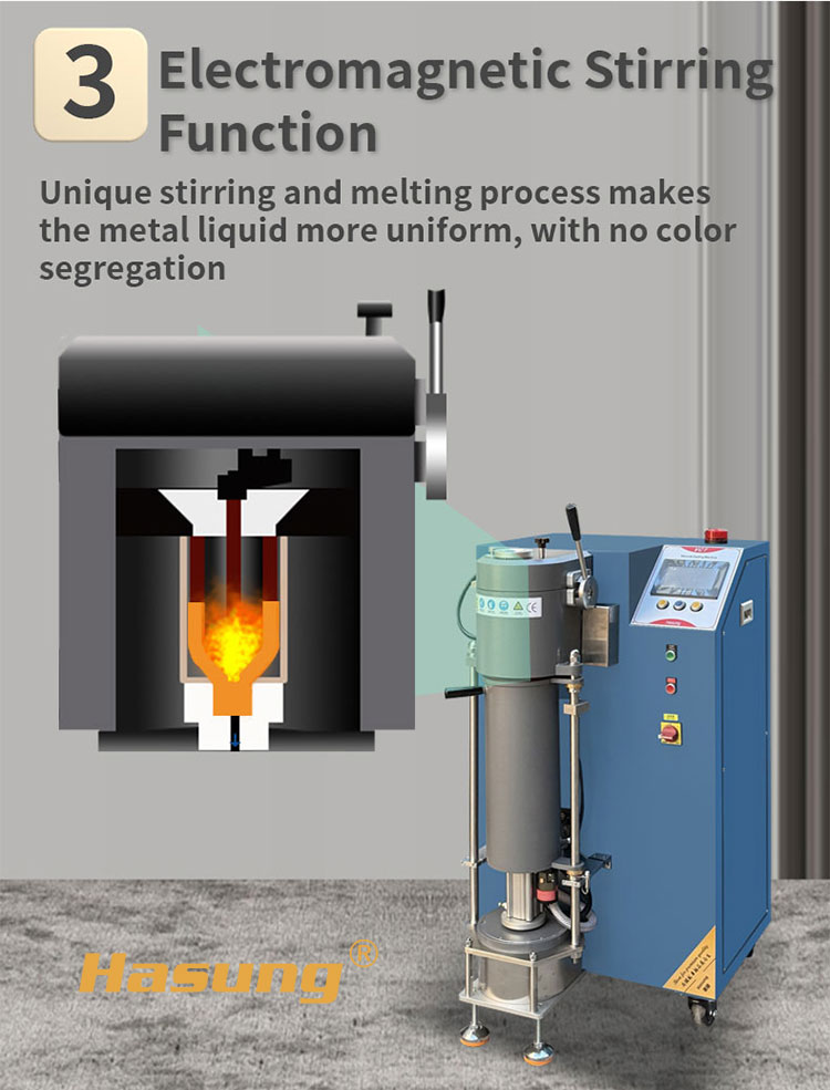 Hasung - Macchina per fusione a pressione sotto vuoto Hasung da 3 kg in oro e argento di qualità premium 12