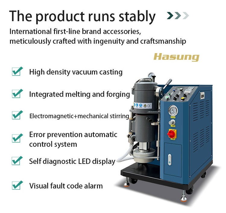 Hasung - Машина для вакуумного литья под давлением для золотых ювелирных изделий с загрузкой 1 кг для золота/серебра/меди 16