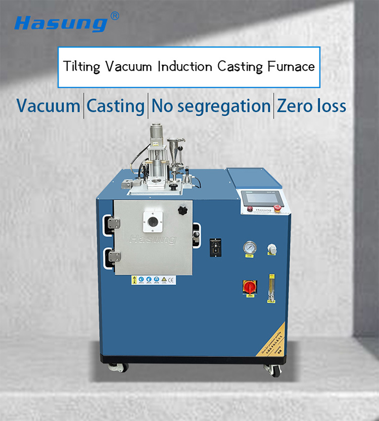 Hasung - Horno de fusión por inducción al vacío basculante de 2 kg a 4 kg para oro, plata, cobre, platino, paladio y rodio 7
