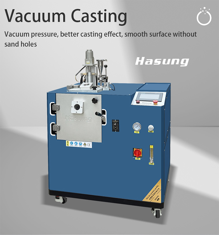 Hasung - Horno de fusión por inducción al vacío basculante de 2 kg a 4 kg para oro, plata, cobre, platino, paladio y rodio 9