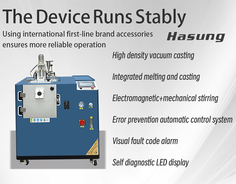 Hasung - Horno de fusión por inducción al vacío basculante de 2 kg a 4 kg para oro, plata, cobre, platino, paladio y rodio 16