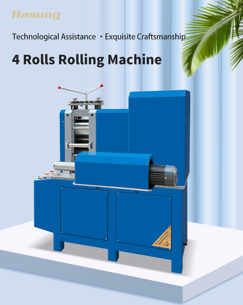 Macchina laminatrice per fogli di qualità a 4 alberi con pannello touch PLC Siemens per produttore di oro, argento e rame Hasung 7