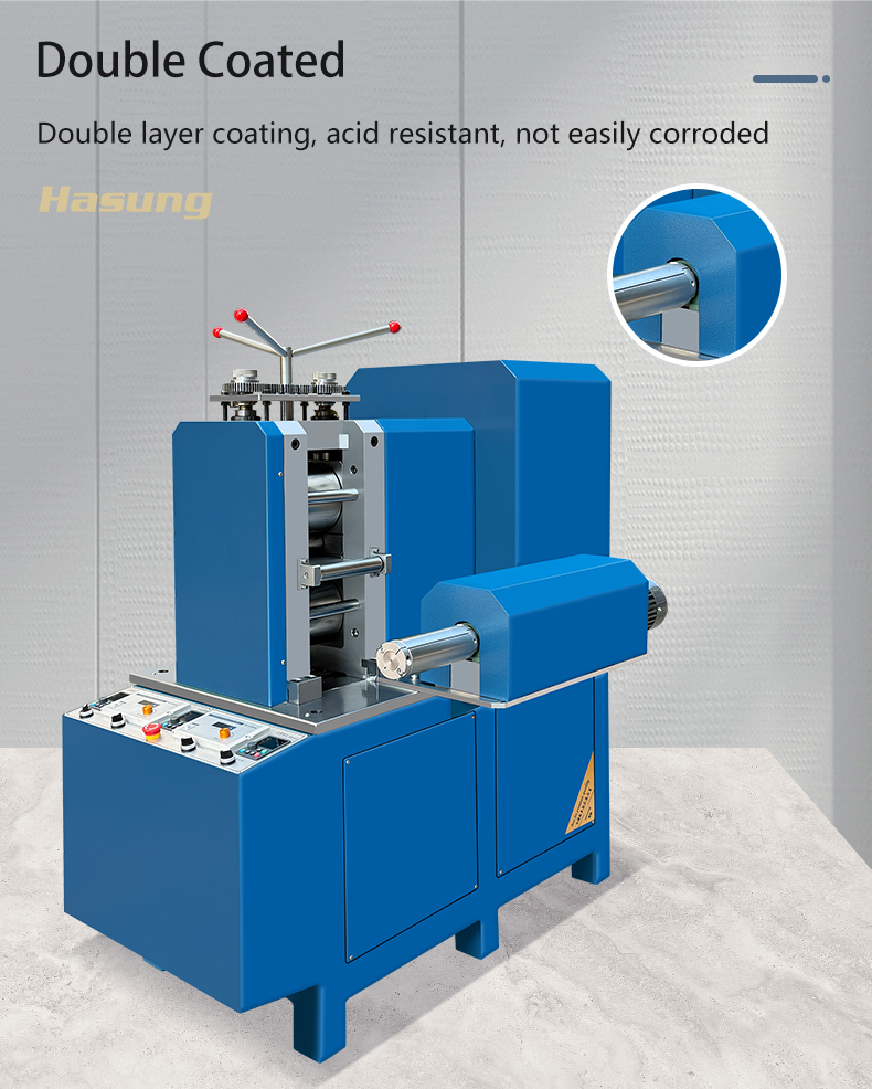 Macchina laminatrice per fogli di qualità a 4 alberi con pannello touch PLC Siemens per produttore di oro, argento e rame Hasung 12