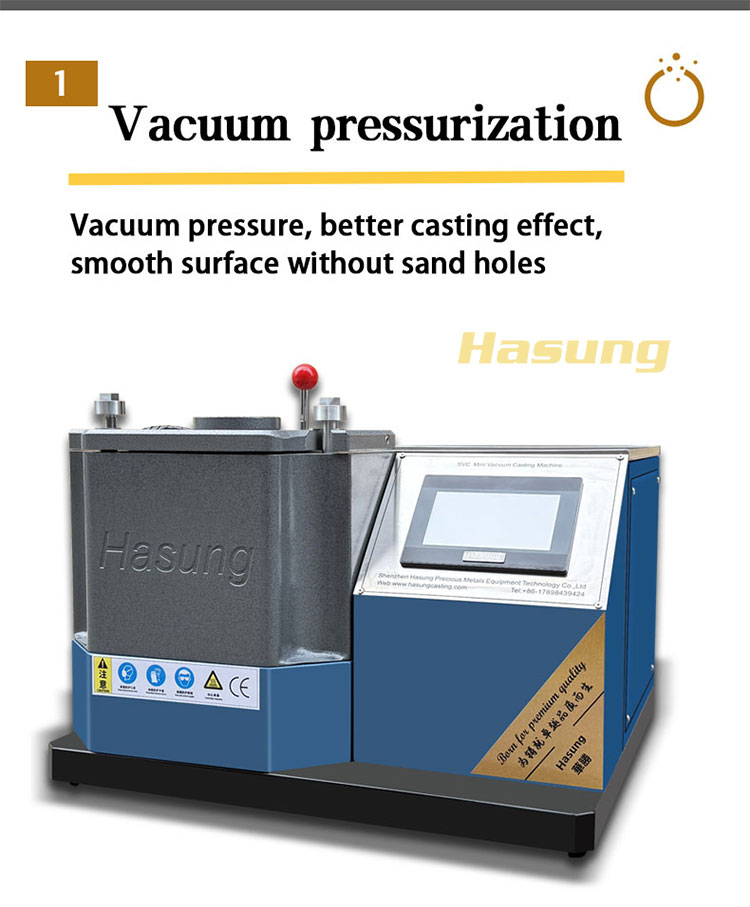 Hasung - Vaccum type 2kg mini jewelry casting machine for gold silver Vacuum Pressure Casting Machine 9