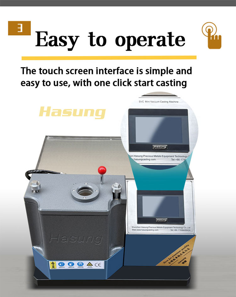 Hasung - Vaccum type 2kg mini jewelry casting machine for gold silver Vacuum Pressure Casting Machine 11