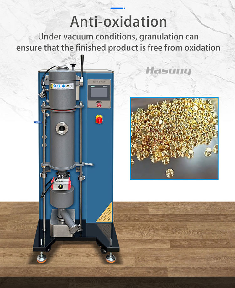Granulador de alto vácuo, máquina de granulação a vácuo para ouro, sistemas de granulação a vácuo para prata, 30 kg, 50 kg, 100 kg 11