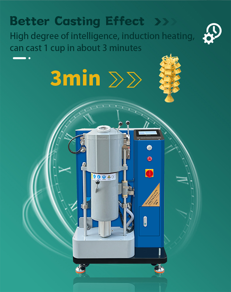 Hasung - 2kg stroj na vákuové odlievanie zlatých šperkov, vákuový tlakový odliatok 11