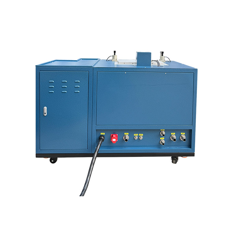 • Rear view of the vacuum gold bar casting machine, showing its power connection layout and sturdy structural design for stable operation.