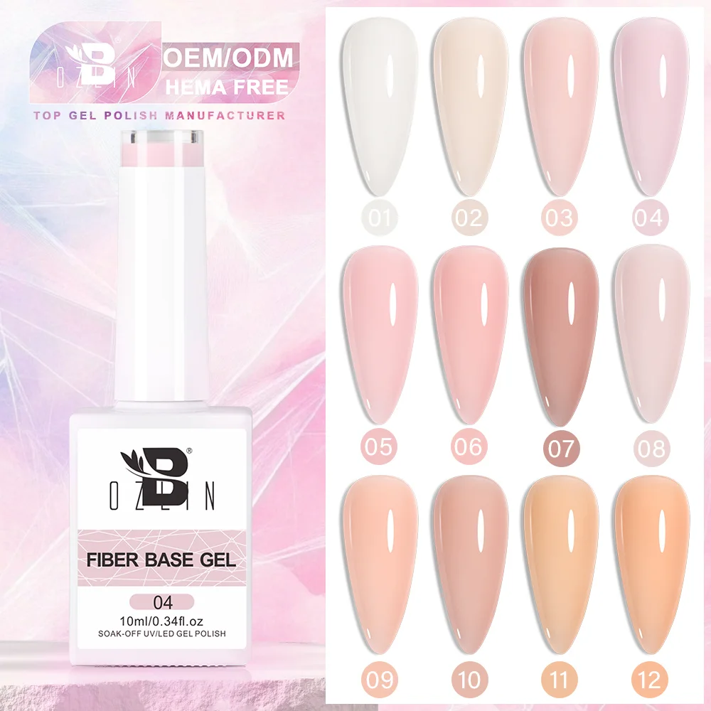 BOZLIN 10ml 12 Colors Repair Cracked Broken Nails Fiber Base Gel Polish Factory 1