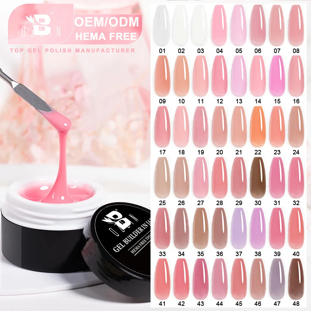 BOZLIN Custom Wholesale Hema Free 5 in 1 Vegan Gel Builder Nail Builder Extension Gel 1
