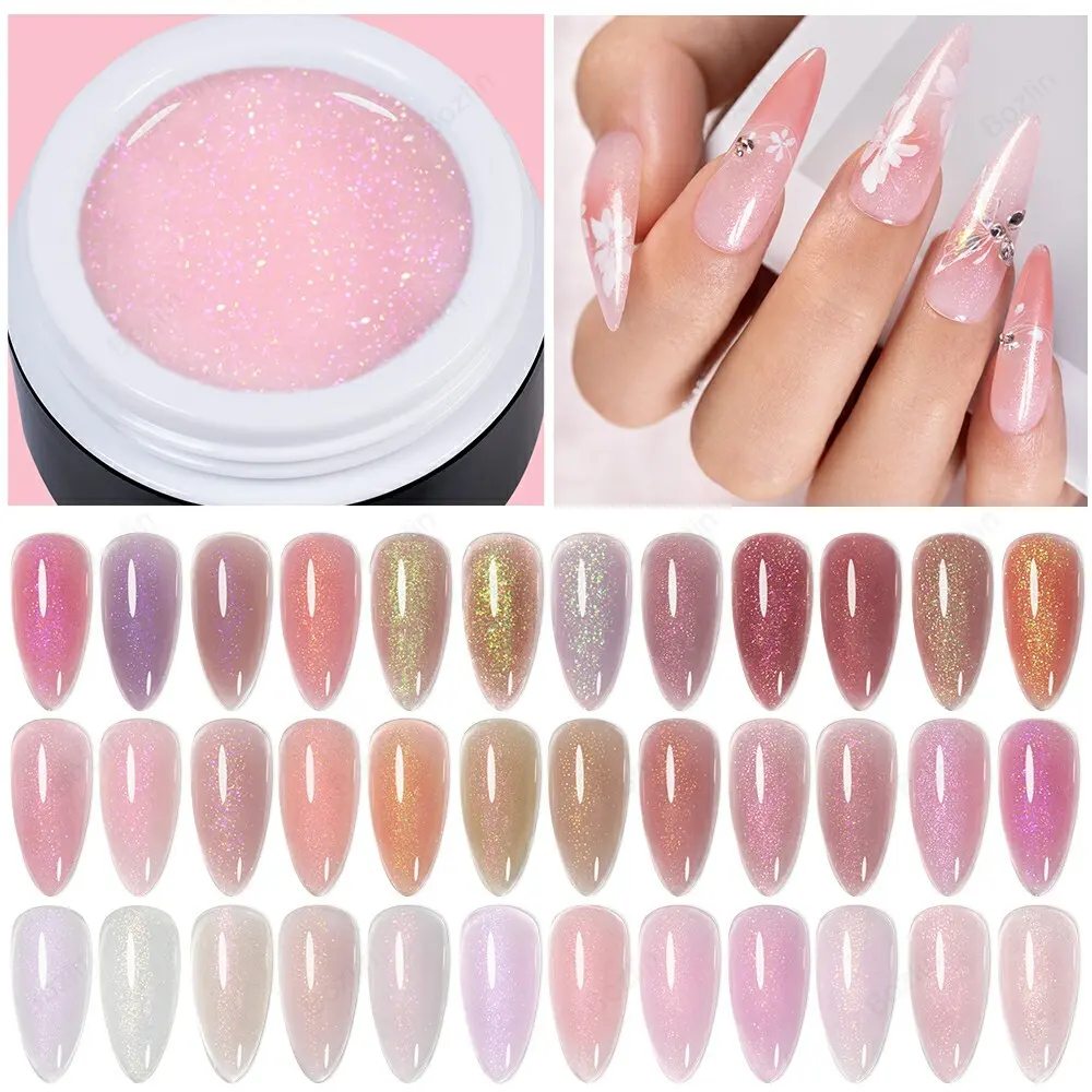 BOZLIN TPO HEMA Free 36 Colors Shimmer Aurora Nail Hard Gel Builder Extension Factory 1