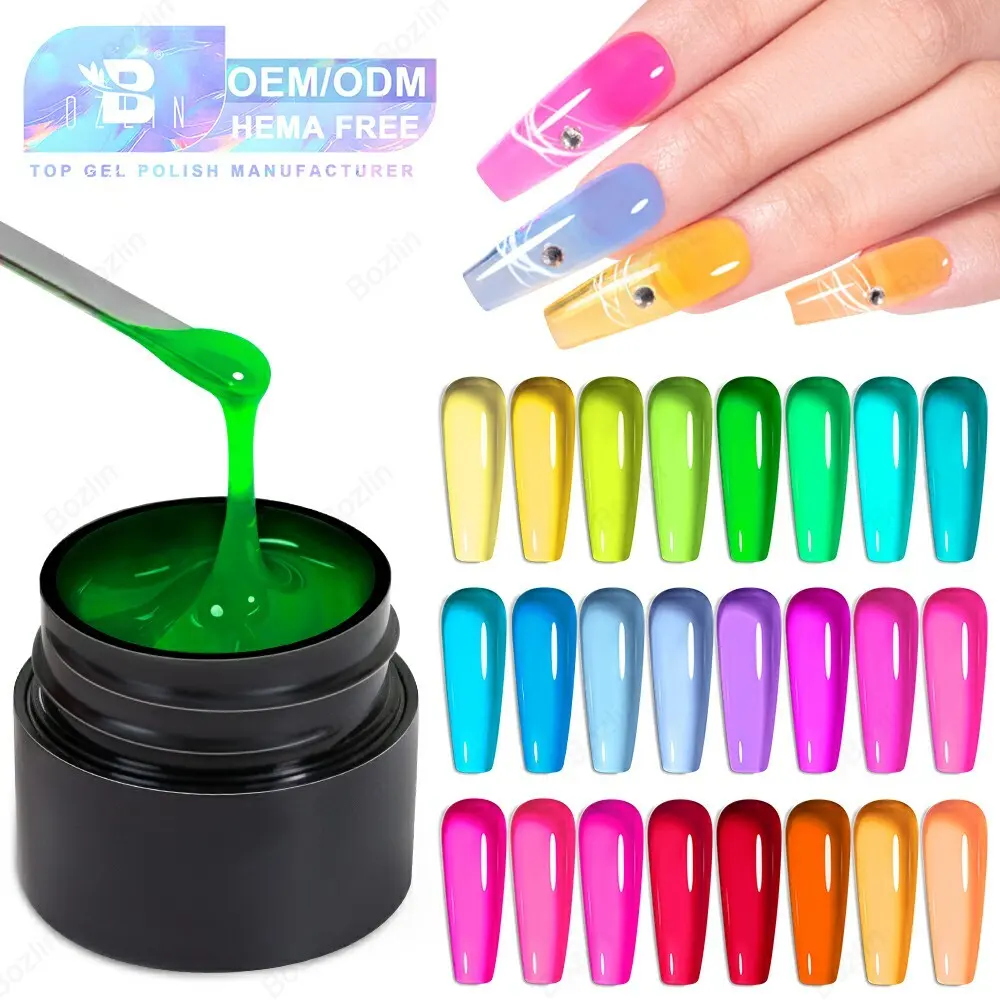 BOZLIN HEMA TPO Free 24 Color Semi Transparent Glass Gel Builder in A Jar Wholesaler 1