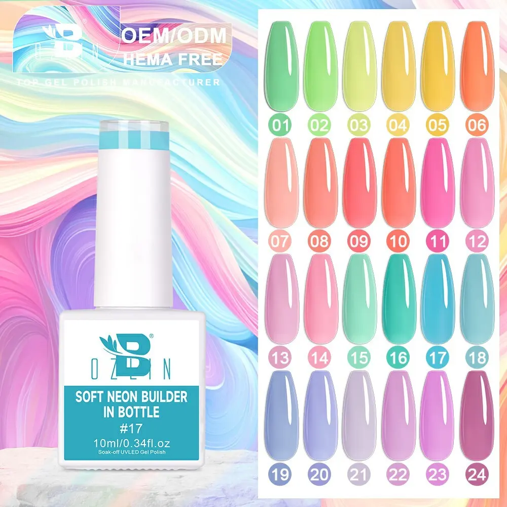 BOZLIN HEMA TPO Free 24 Colors 5 in 1 Liquid Biab Nail Extension Gel Builder in A Bottle 1