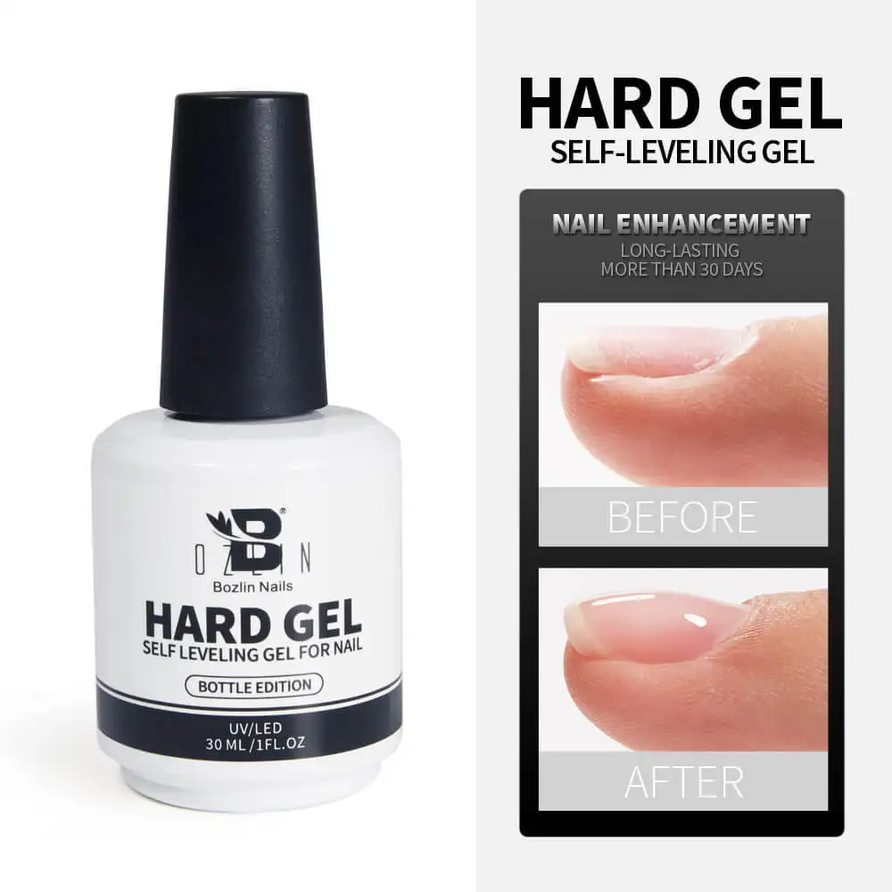 BOZLIN 30ml Clear No Hurt Self Leveling Hard Gel for Long Lasting 1