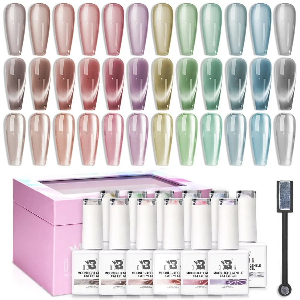 BOZLIN HEMA TPO Free 50 Colors Moonlight Ceramic Cat Eye Gel Polish Set 1