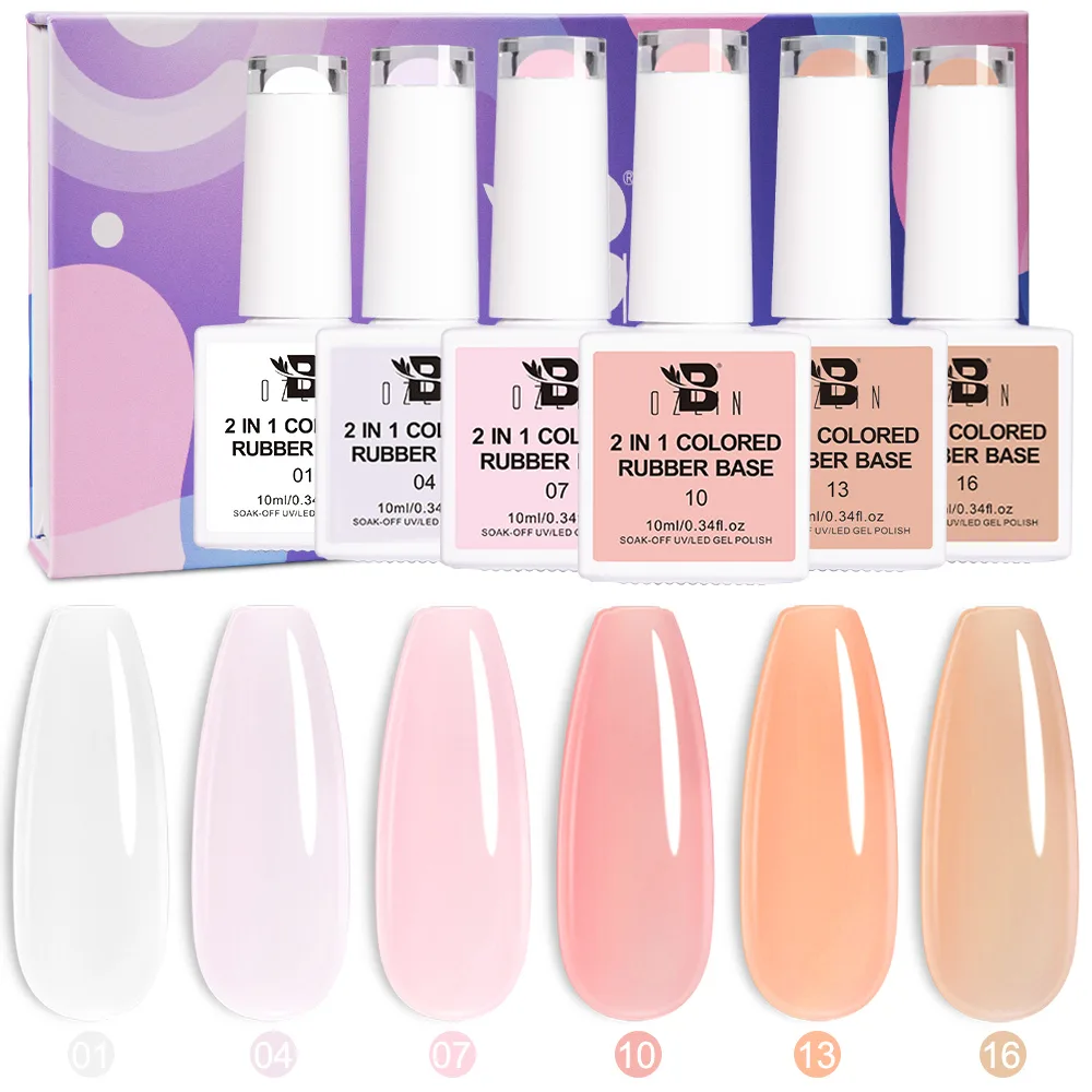 BOZLIN Custom Wholesale HEMA Free 16 Colors 2 in 1 Jelly Rubber Base Top Gel Factory 1