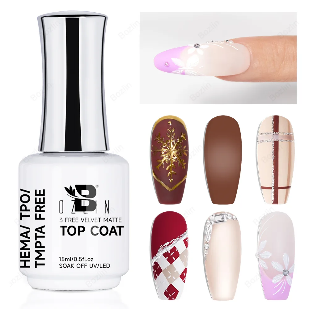 BOZLIN HEMA TPO TMPTA Free Velvet Matte Top Coat Gel Manufacturer 1