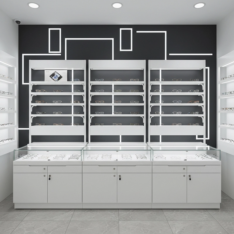 Modular Wall Mounted Optical Displays & Glass Counter for Eyewear Stores 1