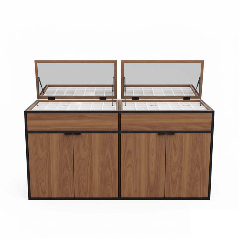 Wood-Style Eyewear Optical Display Counter Lift-up Display Top 1