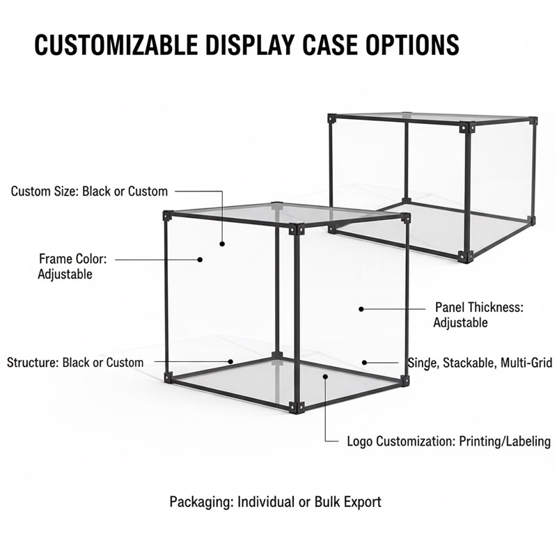 Display Case Customization Custom Acrylic Figure Display Case with Metal Frame | MUSHENLIN