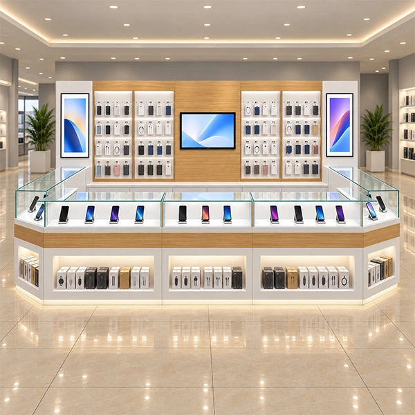 Kundenspezifisches modulares Display-Schranksystem für Mobiltelefone 1
