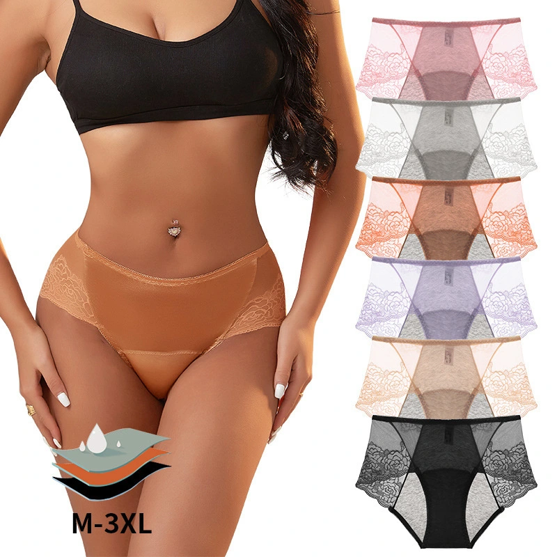 Premium OEM/ODM Lace Period Panties Women 3 Layer Leakproof Underwear 9277# 1