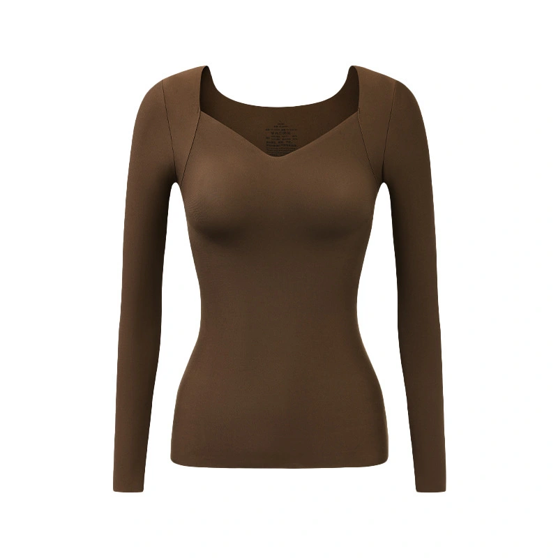 V-neck Degrees Heat Women's Lightweight Baselayer Scoop Top – Thermal Long Sleeve Shirt for Cold Weather 8688# 1