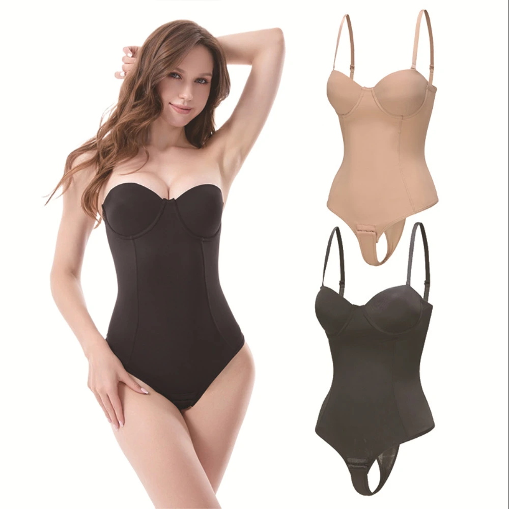 Bulk Underwire Strapless Thong Bodysuit for Women Q9# 1