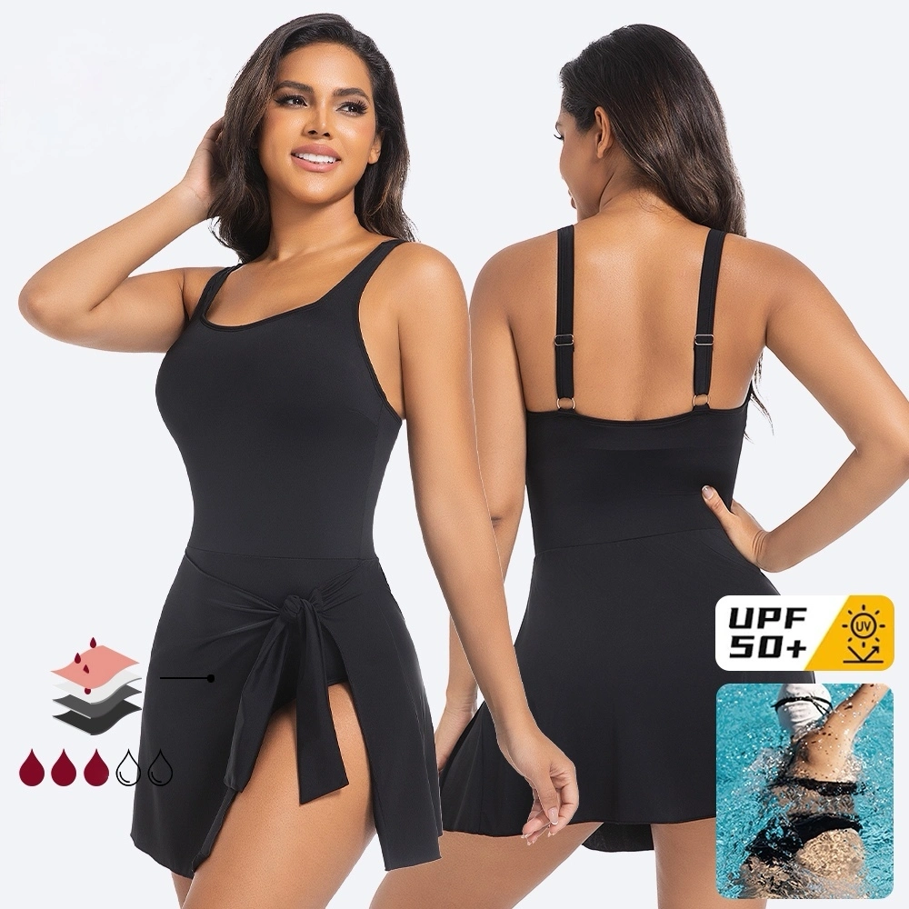 OEM 4-Layer Leakproof Period Swimwear UPF50+ No PFAS One Piece Menstrual Swimsuit Manufacturer 1