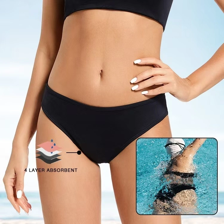 Panties Factory Women Menstrual Incontinence Swim Shorts 4 Layers Absorbent 1