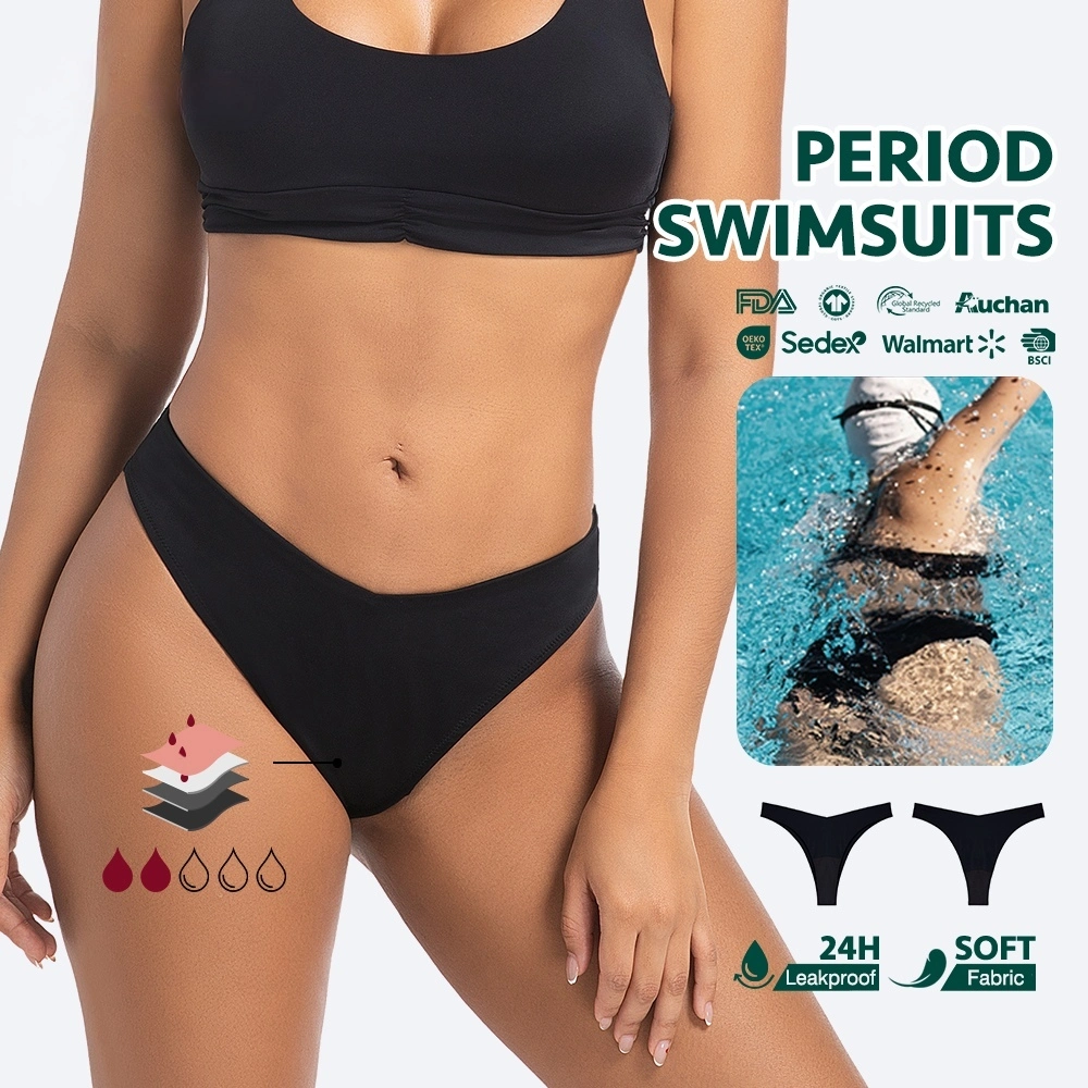 Factory Wholesale Women's Anti-UV Leakproof V-strings Menstrual Swimsuit 1