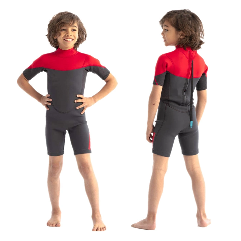 Girls' Short Sleeve Shorty Wetsuit Quick-Dry Zippered Swimwear for Kids 1