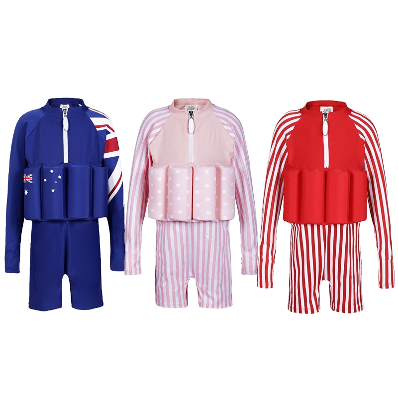 Long Sleeves Swim Vest with Buoyancy Bars Baby Floating Swimwear Quick Dry Bathing Suits 1