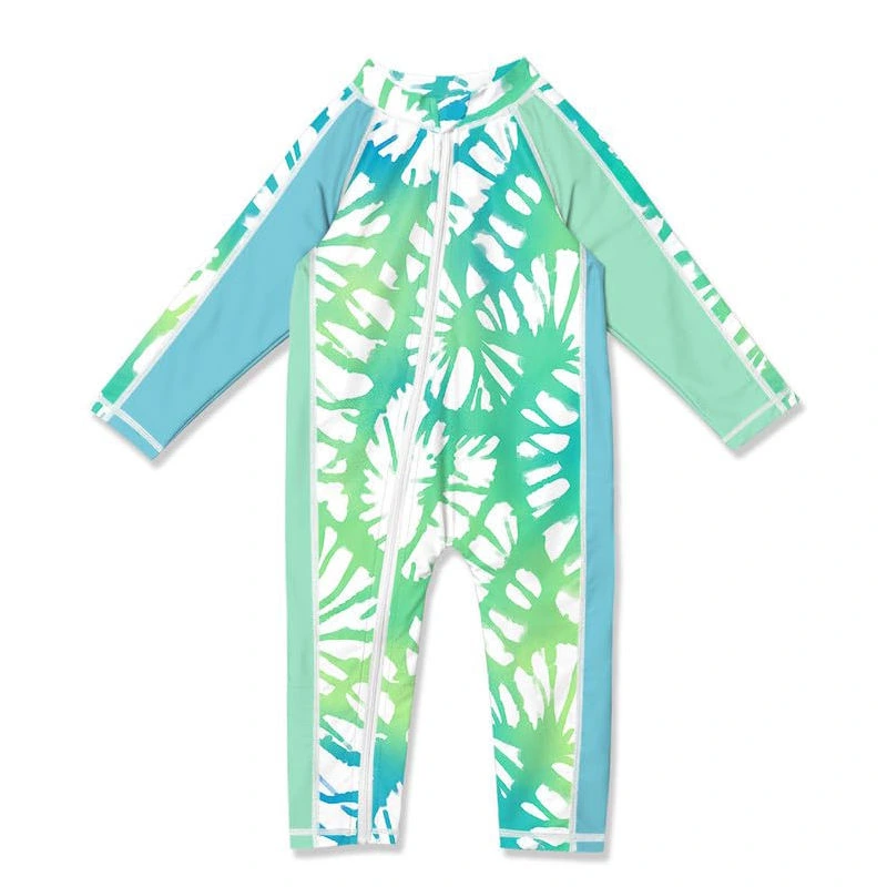 Custom Long Sleeve Infant Baby Full Body Chest Zipper Rush GUard UPF 50+ Baby Swimsuit Beach Sport Sun Suit Swimsuit for Kids 1