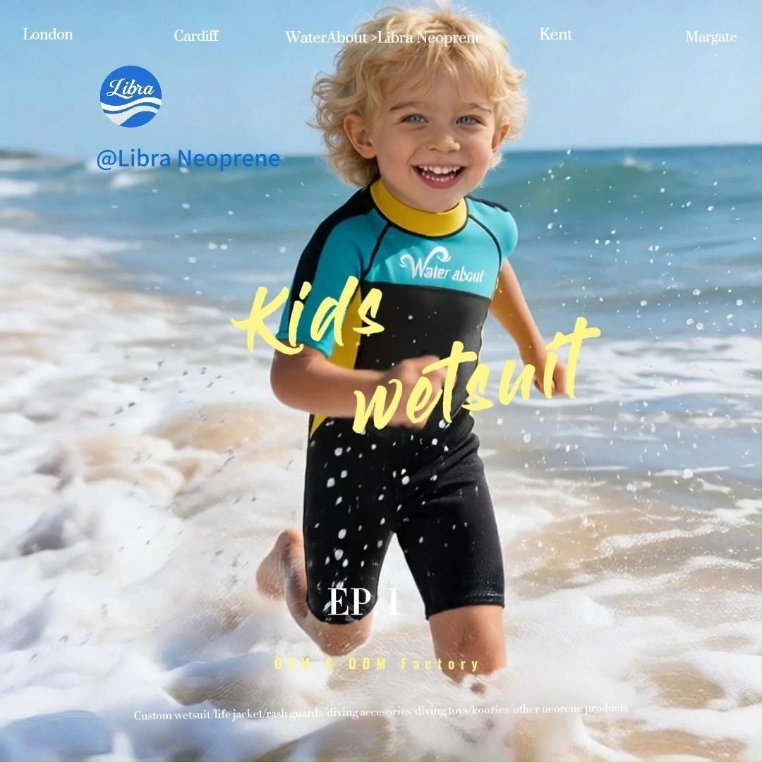 Custom Blue Boys Kids Wetsuit Neoprene 3mm OEM for Surf School Libra Neoprene 1